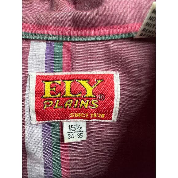 ELY PLAINS Men's Western Shirt Stripe Pearl Snap Button Up 15.5 34/35 - Picture 5 of 11